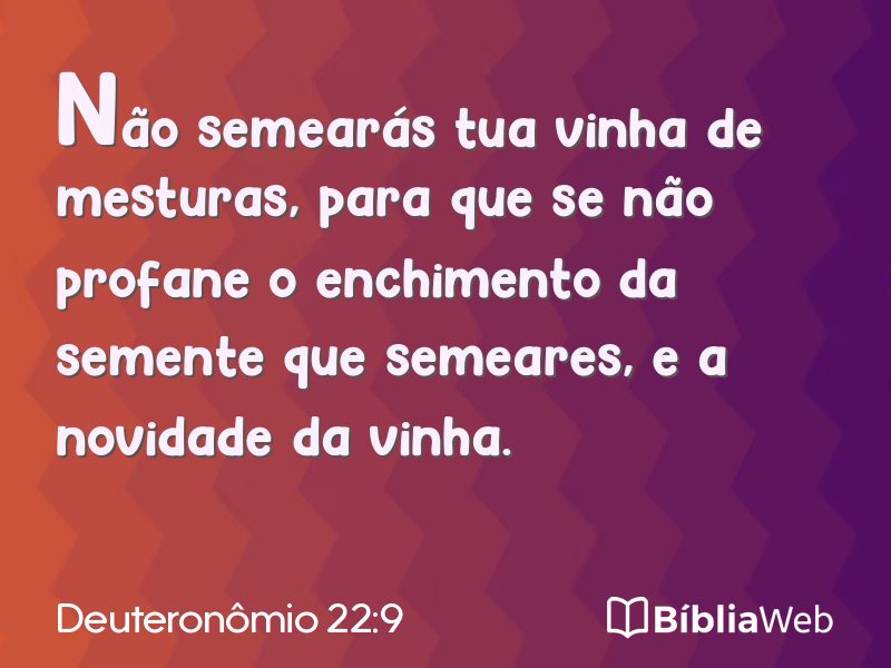 Deuteronômio 22:9 em imagem para compartilhar