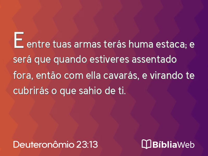 Deuteronômio 23:13 em imagem para compartilhar