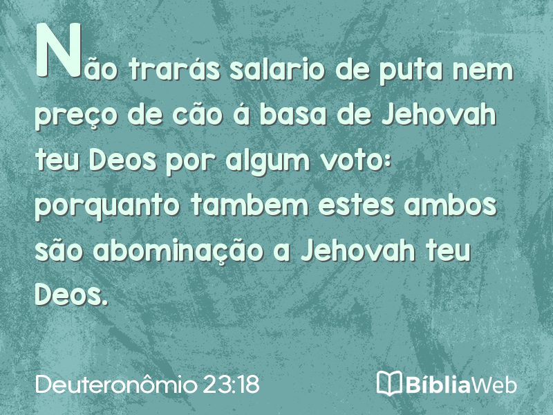 Deuteronômio 23:18 em imagem para compartilhar