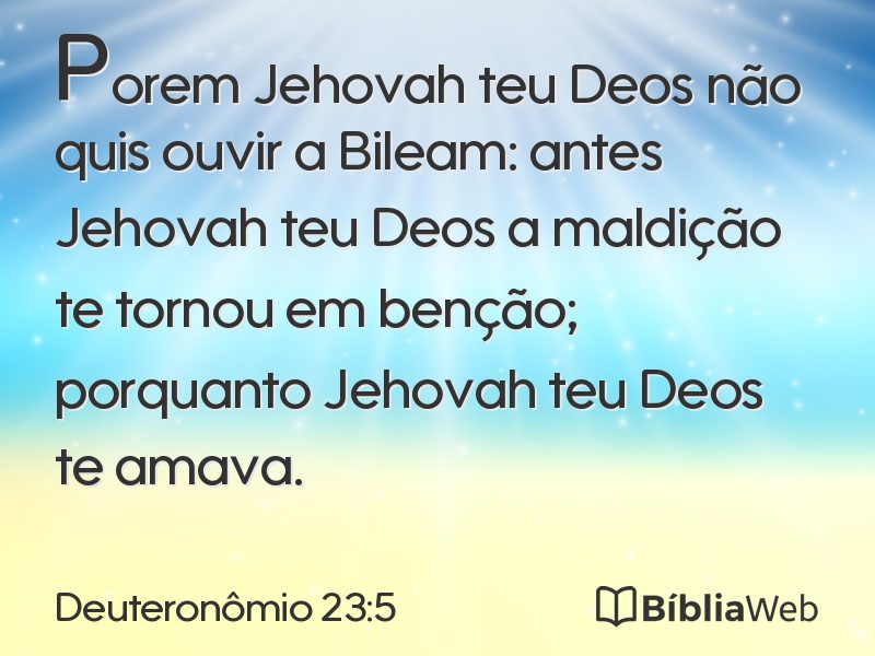 Deuteronômio 23:5 em imagem para compartilhar