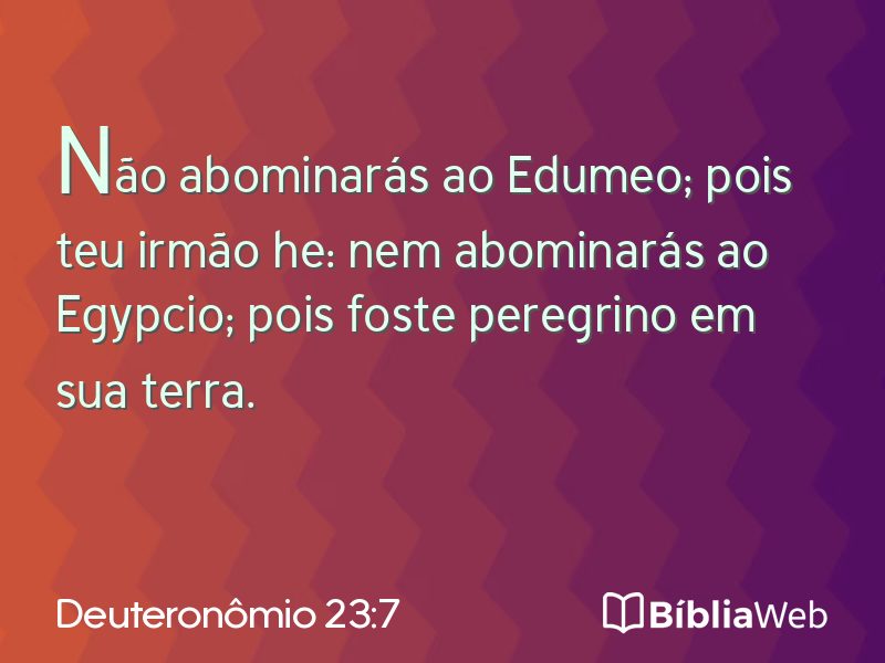 Deuteronômio 23:7 em imagem para compartilhar