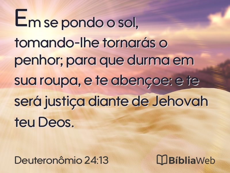 Deuteronômio 24:13 em imagem para compartilhar