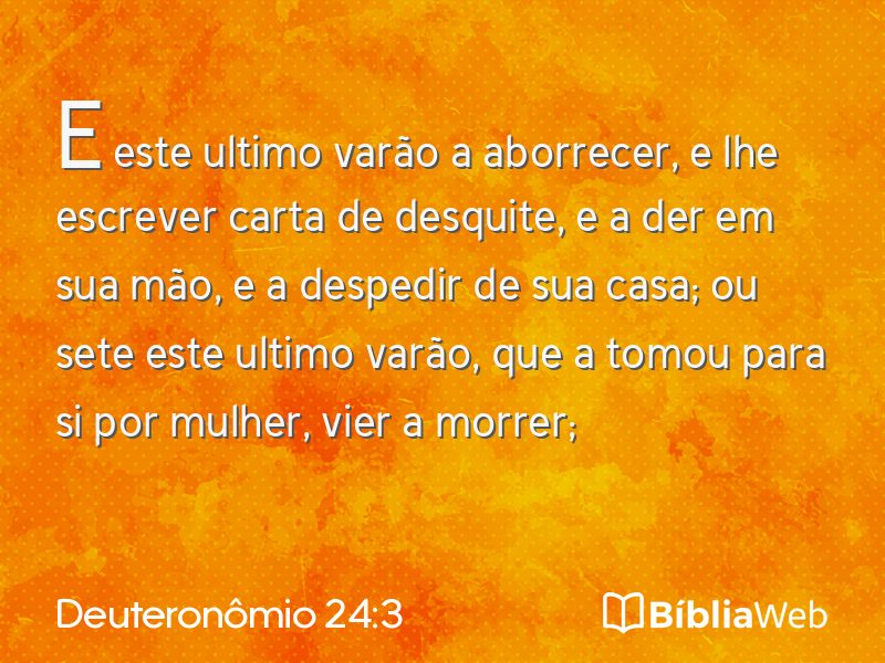 Deuteronômio 24:3 em imagem para compartilhar