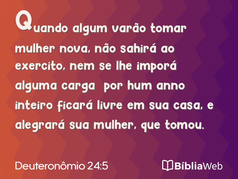 Deuteronômio 24:5 em imagem para compartilhar