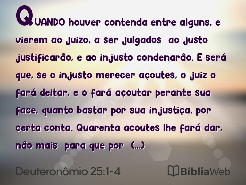 Deuteronômio 25:1-4 em imagem para compartilhar