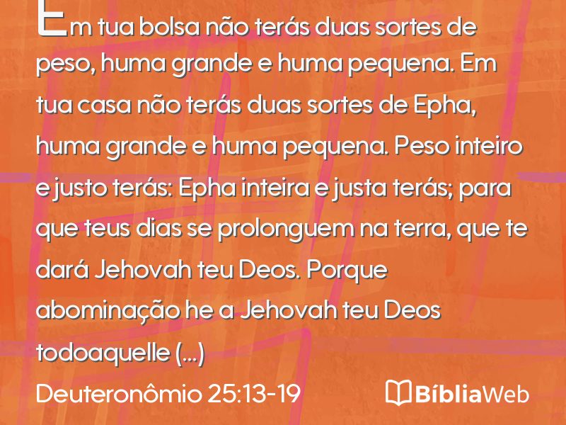 Deuteronômio 25:13-19 em imagem para compartilhar