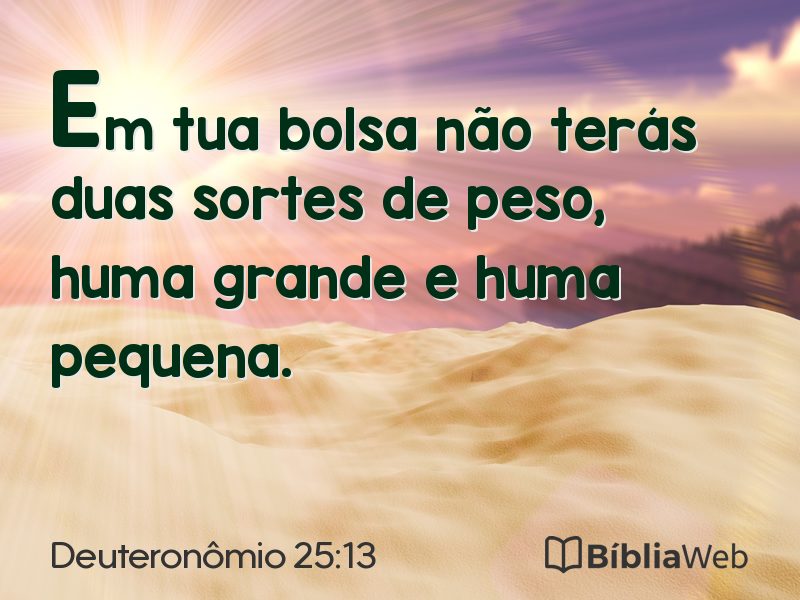 Deuteronômio 25:13 em imagem para compartilhar