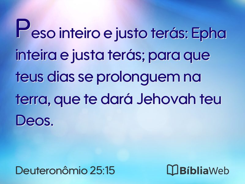 Deuteronômio 25:15 em imagem para compartilhar