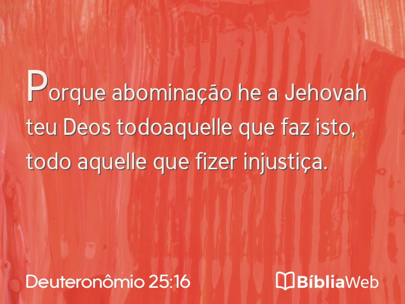 Deuteronômio 25:16 em imagem para compartilhar