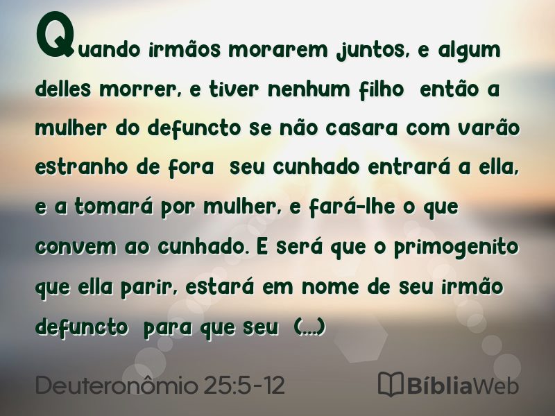 Deuteronômio 25:5-12 em imagem para compartilhar