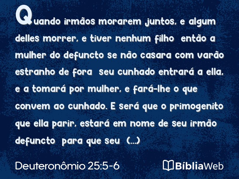 Deuteronômio 25:5-6 em imagem para compartilhar