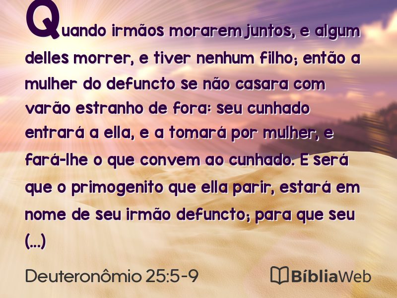 Deuteronômio 25:5-9 em imagem para compartilhar