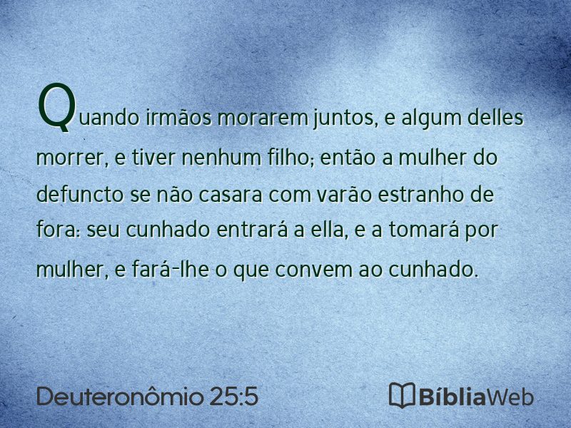 Deuteronômio 25:5 em imagem para compartilhar