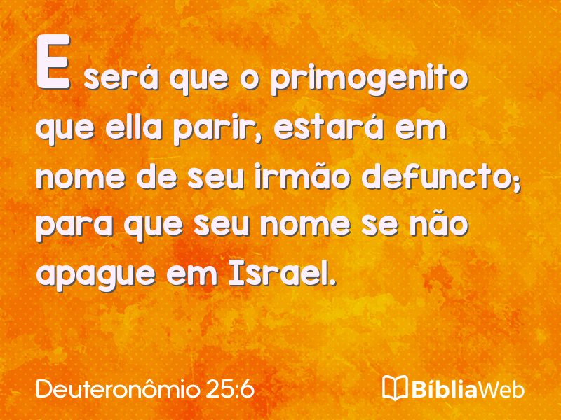 Deuteronômio 25:6 em imagem para compartilhar