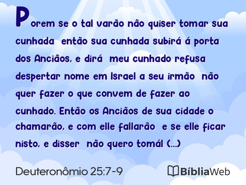 Deuteronômio 25:7-9 em imagem para compartilhar