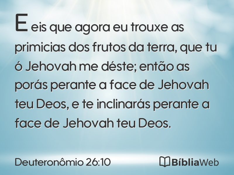 Deuteronômio 26:10 em imagem para compartilhar