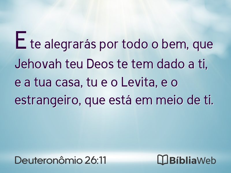 Deuteronômio 26:11 em imagem para compartilhar