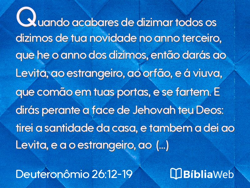 Deuteronômio 26:12-19 em imagem para compartilhar