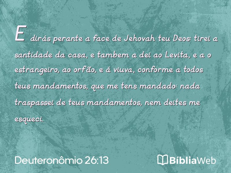 Deuteronômio 26:13 em imagem para compartilhar