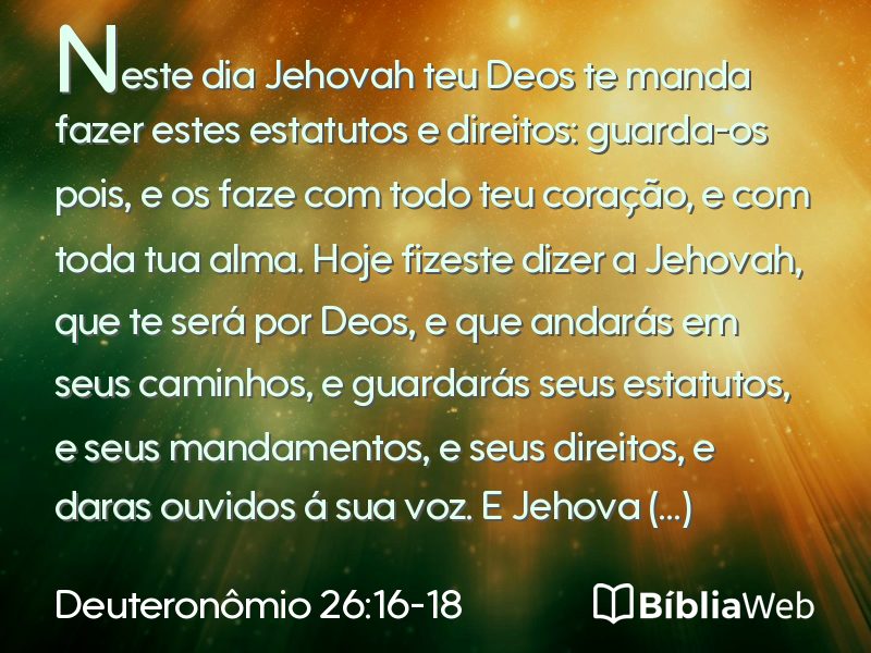 Deuteronômio 26:16-18 em imagem para compartilhar