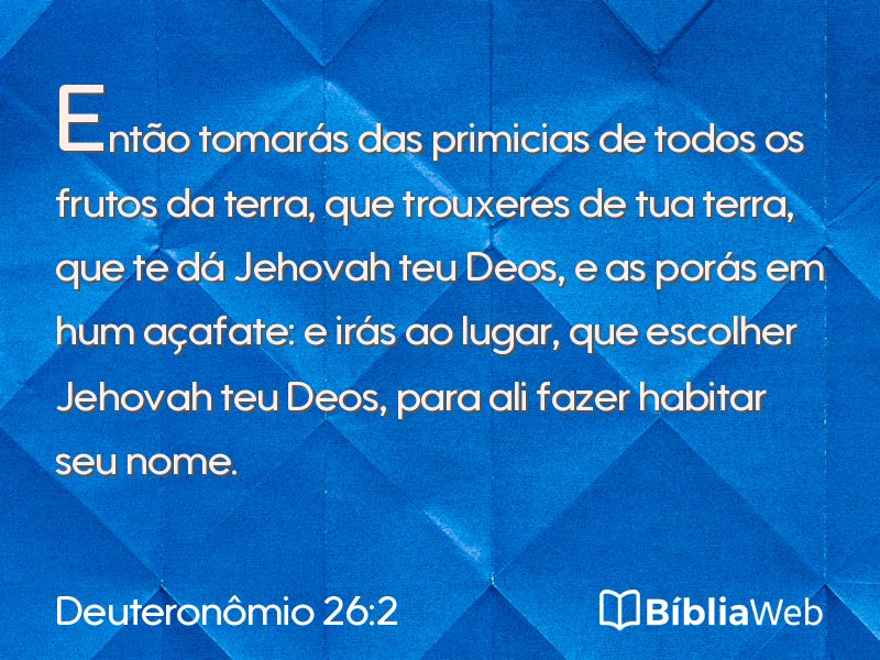 Deuteronômio 26:2 em imagem para compartilhar