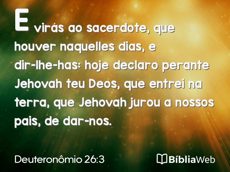 Deuteronômio 26:3 em imagem para compartilhar