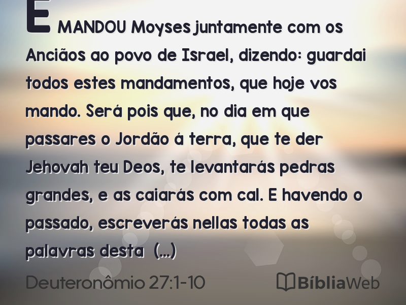 Deuteronômio 27:1-10 em imagem para compartilhar