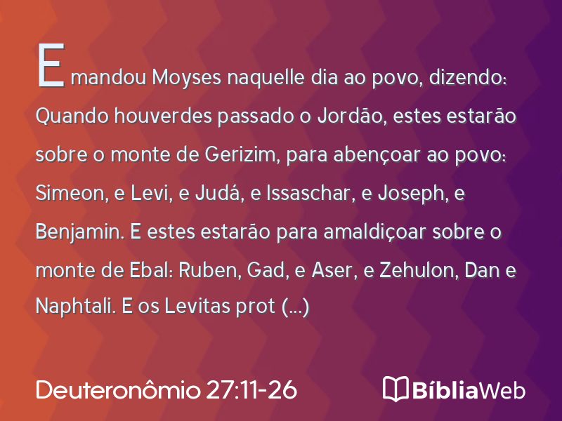 Deuteronômio 27:11-26 em imagem para compartilhar