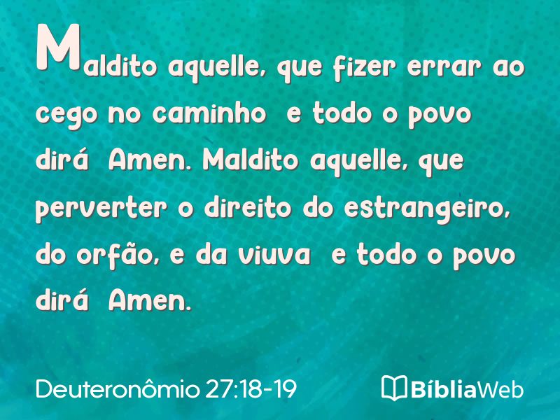 Deuteronômio 27:18-19 em imagem para compartilhar