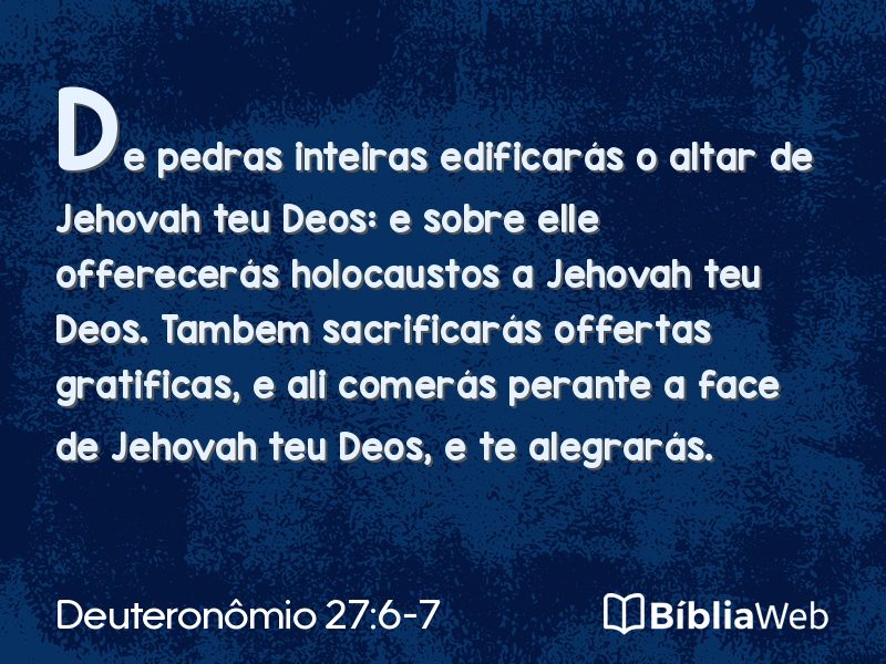 Deuteronômio 27:6-7 em imagem para compartilhar