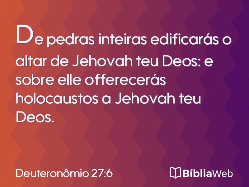 Deuteronômio 27:6 em imagem para compartilhar