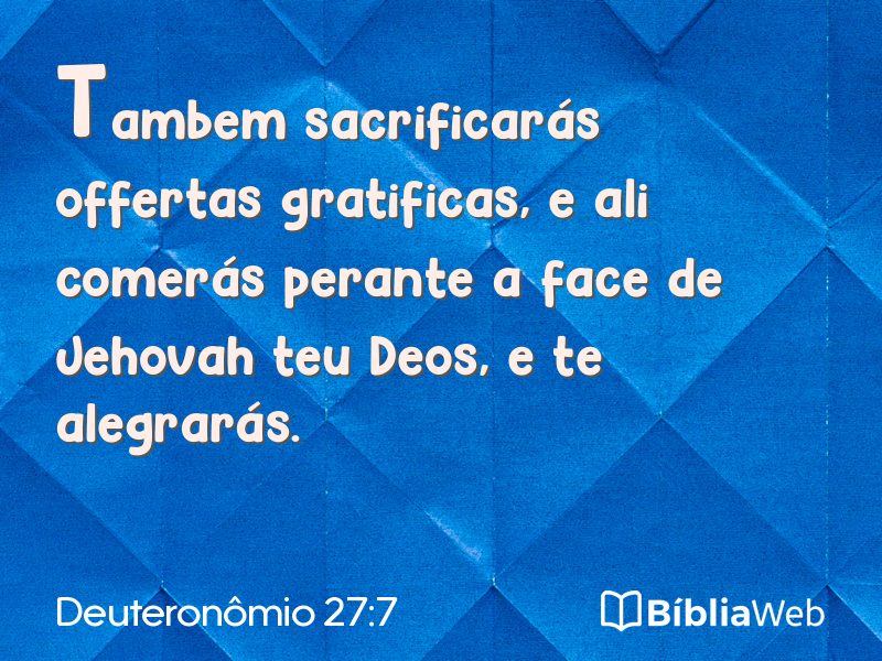 Deuteronômio 27:7 em imagem para compartilhar