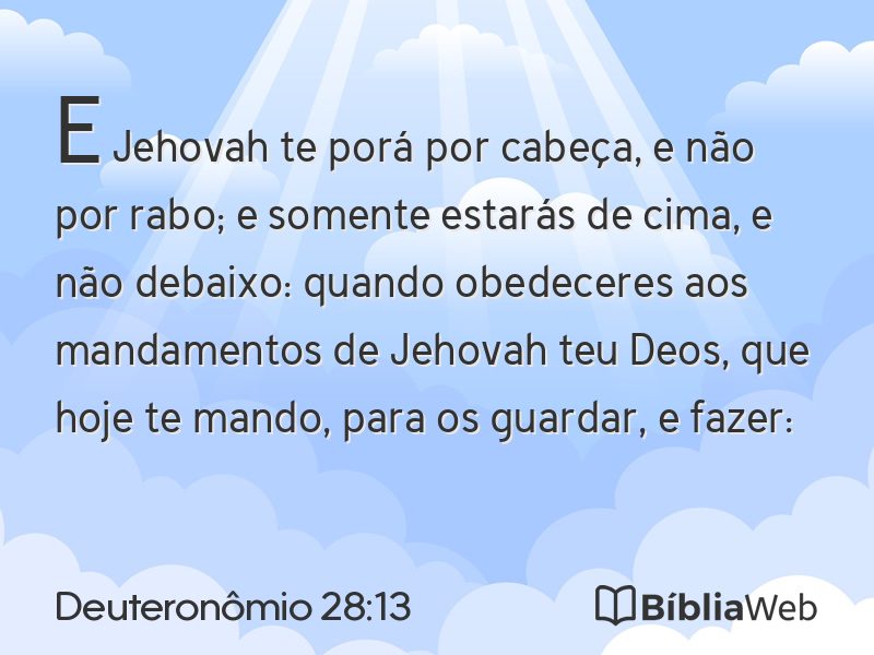 Deuteronômio 28:13 em imagem para compartilhar