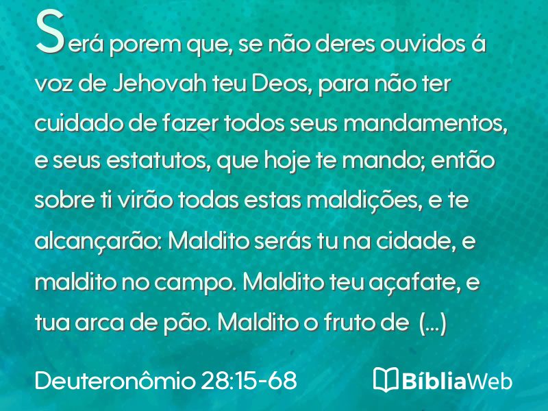 Deuteronômio 28:15-68 em imagem para compartilhar