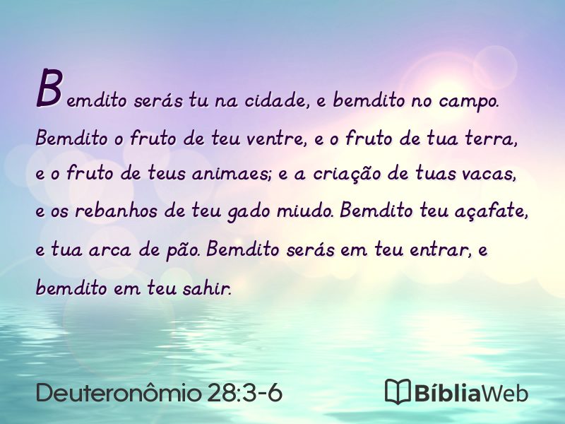 Deuteronômio 28:3-6 em imagem para compartilhar