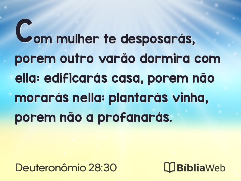 Deuteronômio 28:30 em imagem para compartilhar
