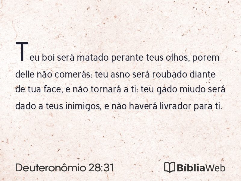 Deuteronômio 28:31 em imagem para compartilhar