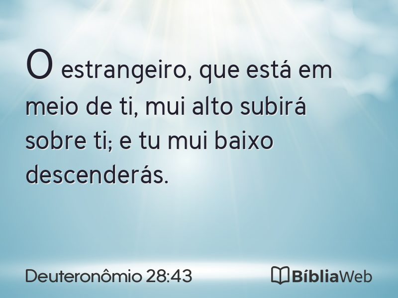 Deuteronômio 28:43 em imagem para compartilhar