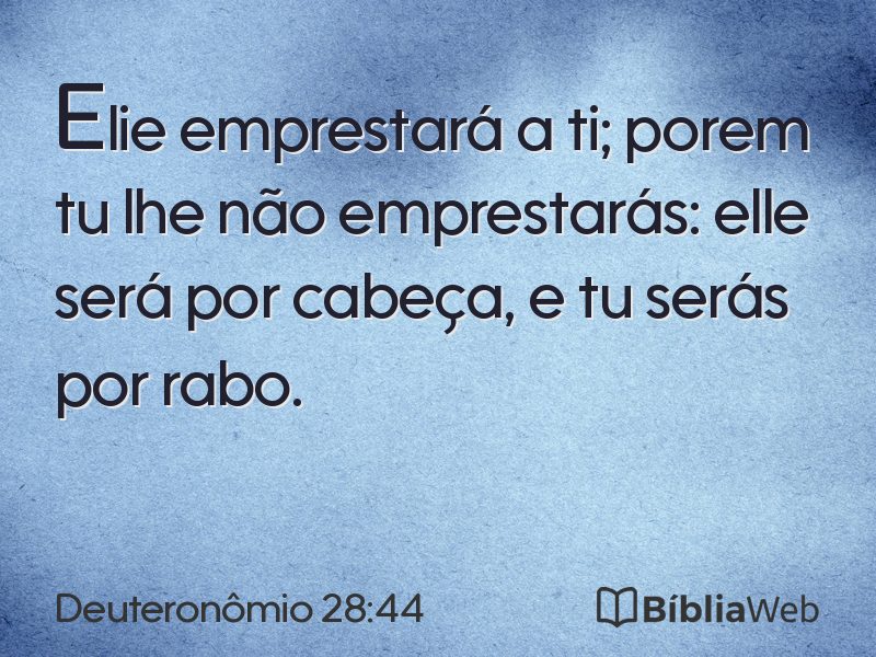 Deuteronômio 28:44 em imagem para compartilhar