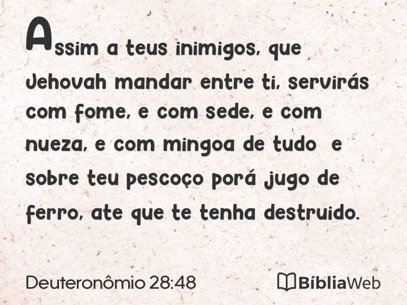 Deuteronômio 28:48 em imagem para compartilhar
