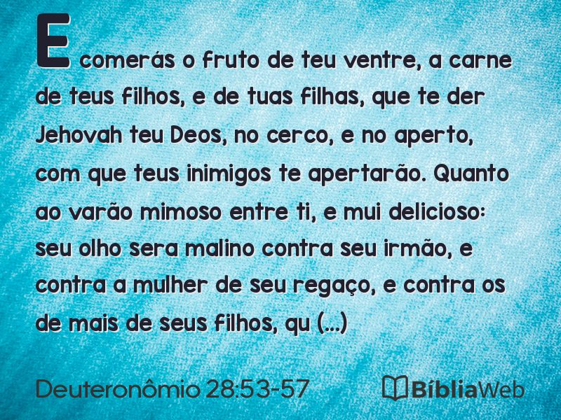 Deuteronômio 28:53-57 em imagem para compartilhar