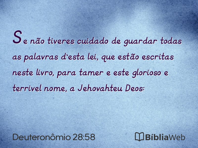 Deuteronômio 28:58 em imagem para compartilhar
