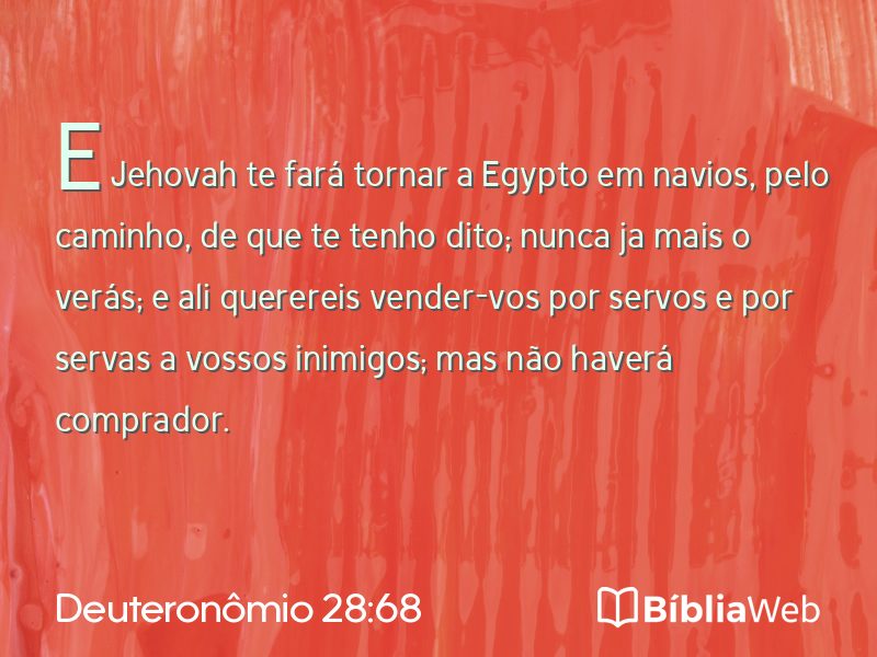 Deuteronômio 28:68 em imagem para compartilhar