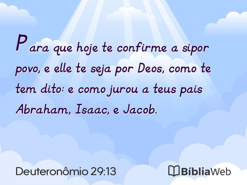 Deuteronômio 29:13 em imagem para compartilhar