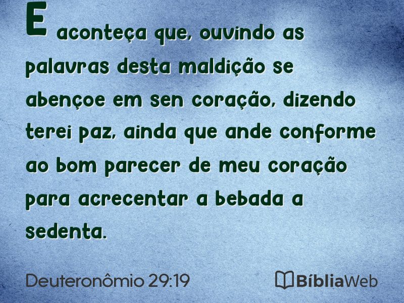 Deuteronômio 29:19 em imagem para compartilhar