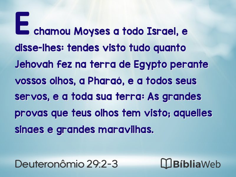 Deuteronômio 29:2-3 em imagem para compartilhar