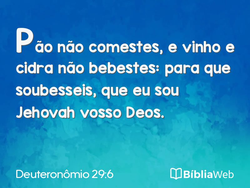 Deuteronômio 29:6 em imagem para compartilhar