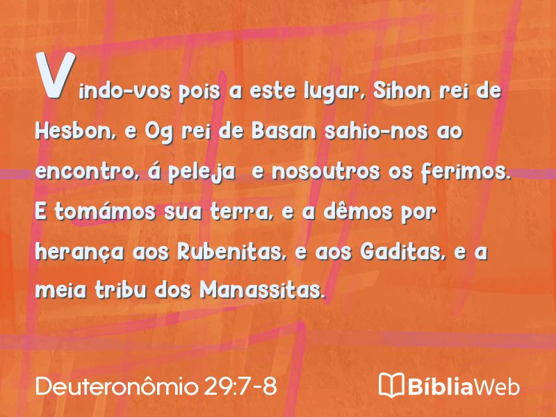 Deuteronômio 29:7-8 em imagem para compartilhar
