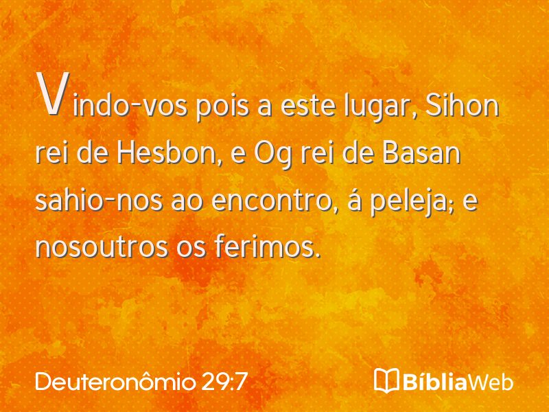 Deuteronômio 29:7 em imagem para compartilhar