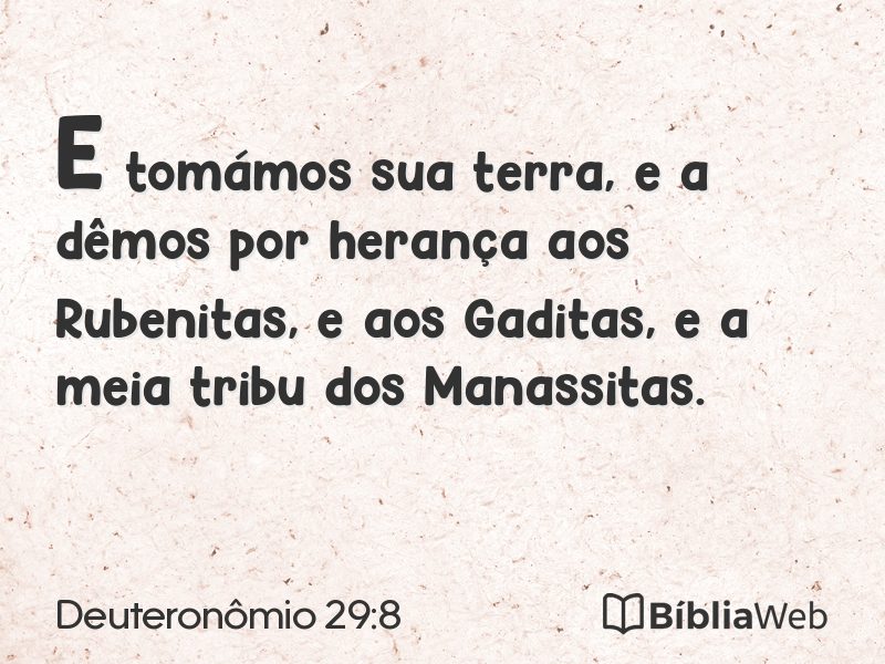 Deuteronômio 29:8 em imagem para compartilhar
